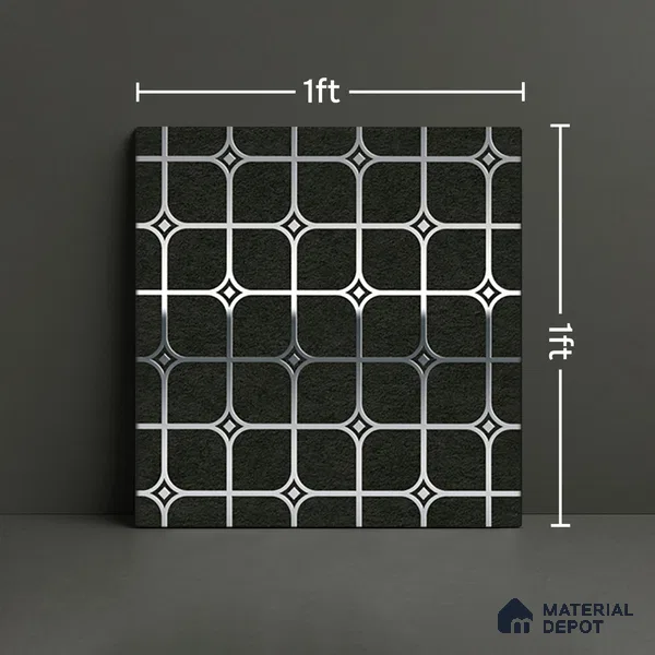 Highlighter Tiles  Tile TL 07252 B Plana 8017 GLM (Silver) 1 ft x 1 ft Ceramic Matte Finish - 9 mm  | 2 mm Spacer is Mandatory (Sample)